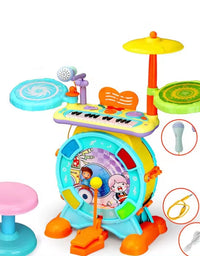 2 In 1 Plastic Jazz Drum With Accessories Toy For Kids
