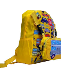 Children's Backpack Hello Kids Pencil Bag Included - Yellow (27*33*13 cm)
