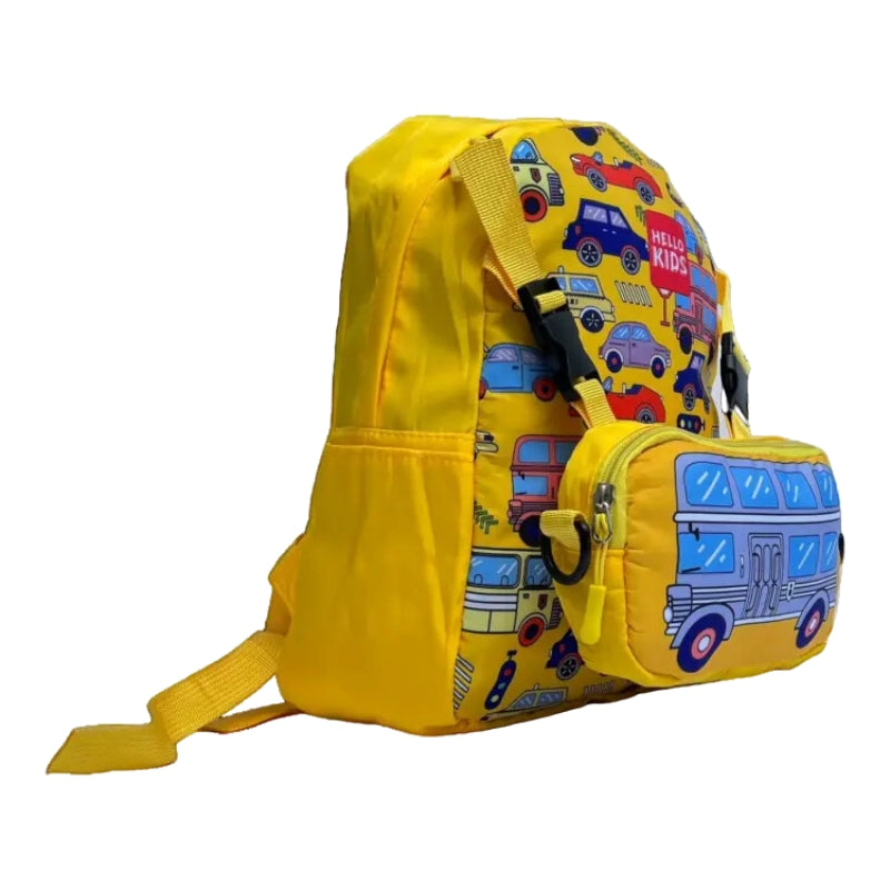 Children's Backpack Hello Kids Pencil Bag Included - Yellow (27*33*13 cm)