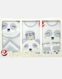 Elegant Panda Newborn Baby Gift Set - 10 Pcs - Gray
