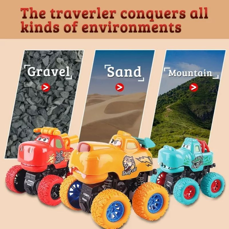 Monster Truck- Friction Powered Toy Cars Push And Go Vehicles For Kids