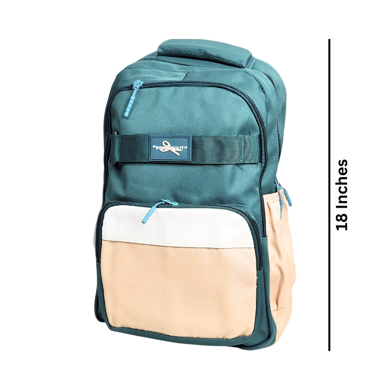 Spacious School Bag For Kids - 18 inches (959) - Green (Deal)