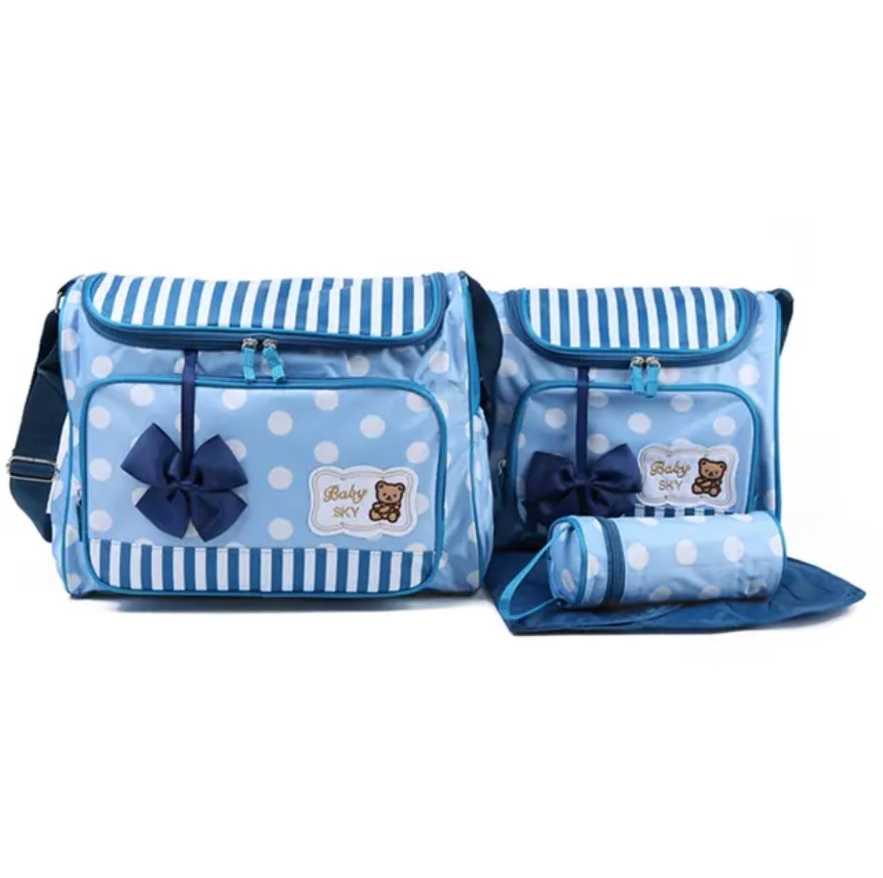 Car Baby Diaper Bag - 4 Pcs - Blue