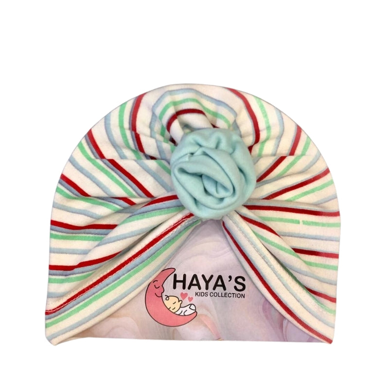 Beautiful Flower Turban Cap For Baby (Assorted)