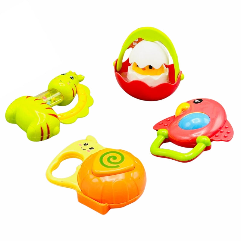 4 Pcs Baby Rattle & Teether Early Education Toy