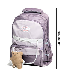 Children's Bear School Bag Waterproof Lightweight Backpack -16 Inches (Purple) (909)
