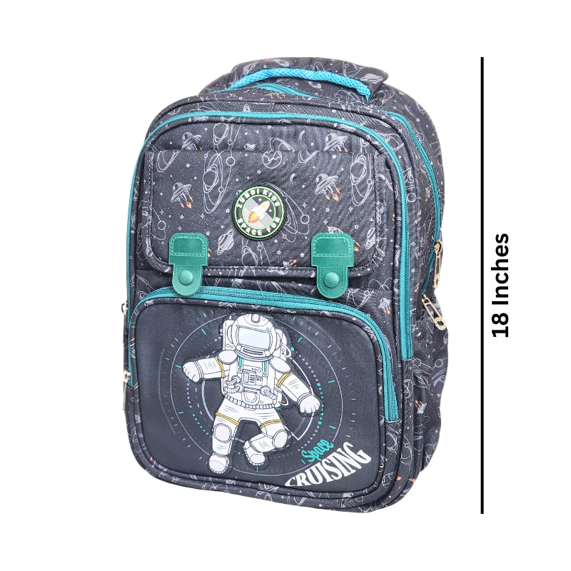 Astronaut Design Backpack For kids - 18 Inches (1198) (Black)