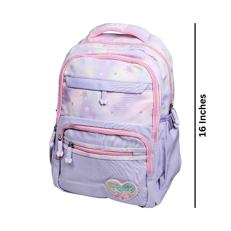 Spacious School Bag For Kids - 16 inches (2263) - Purple (Deal)