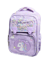 Unicorn Design Backpacks For Kids (1198) (purple) -18 Inches
