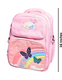 Rainbow Design Backpack For Kids 16 Inches (Pink) (948)
