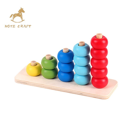 Wooden Stacking Rings Wooden Sorting Stacking Toy wooden number counting stacker