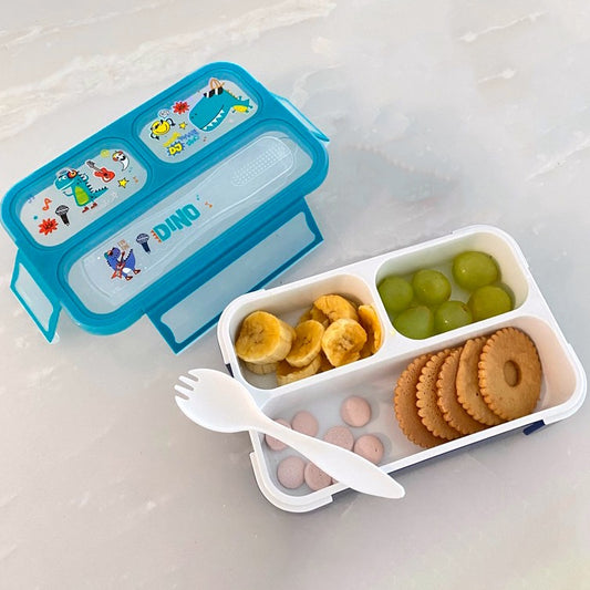 Vest 3 Compartments Aesthetic Lunch Box With Fork For Kids (U2088)