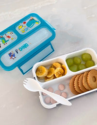 Vest 3 Compartments Aesthetic Lunch Box With Fork For Kids (U2088)
