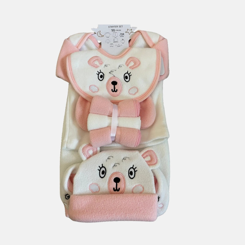 Bear Newborn 11 Pcs Baby Gift Set - Pink