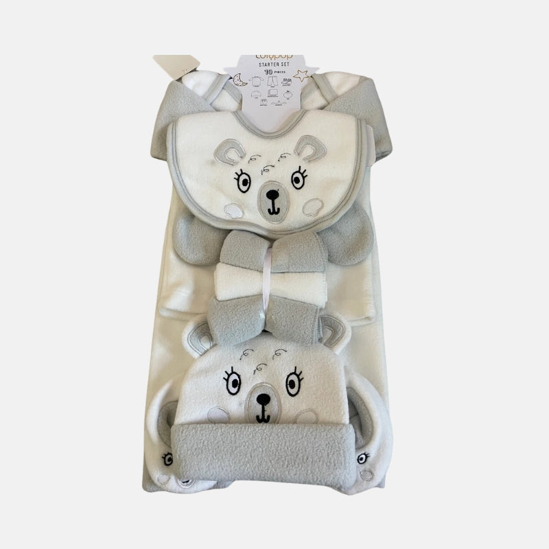Bear Newborn 11 Pcs Baby Gift Set - Gray
