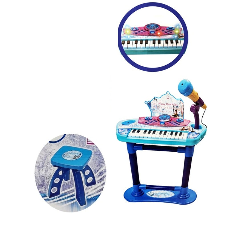 Musical Piano With Microphone And Chair For Kids