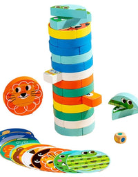 Animals Tumble Tower Wooden Blocks Stacking Game For Kids
