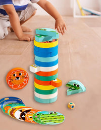 Animals Tumble Tower Wooden Blocks Stacking Game For Kids
