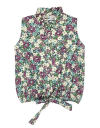 Floral Print Cotton Eastern Top For Girls
