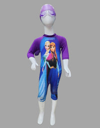 Frozen Swimming Costume With Cap For Girls

