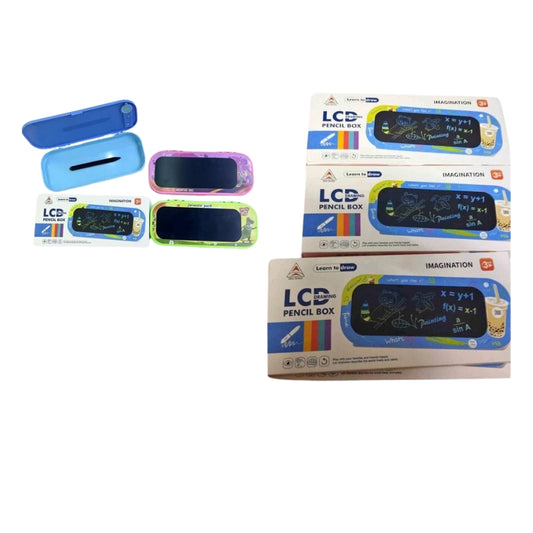 Oval Pencil Box with Built-In LCD Writing Tablet & Take Notes Anywhere