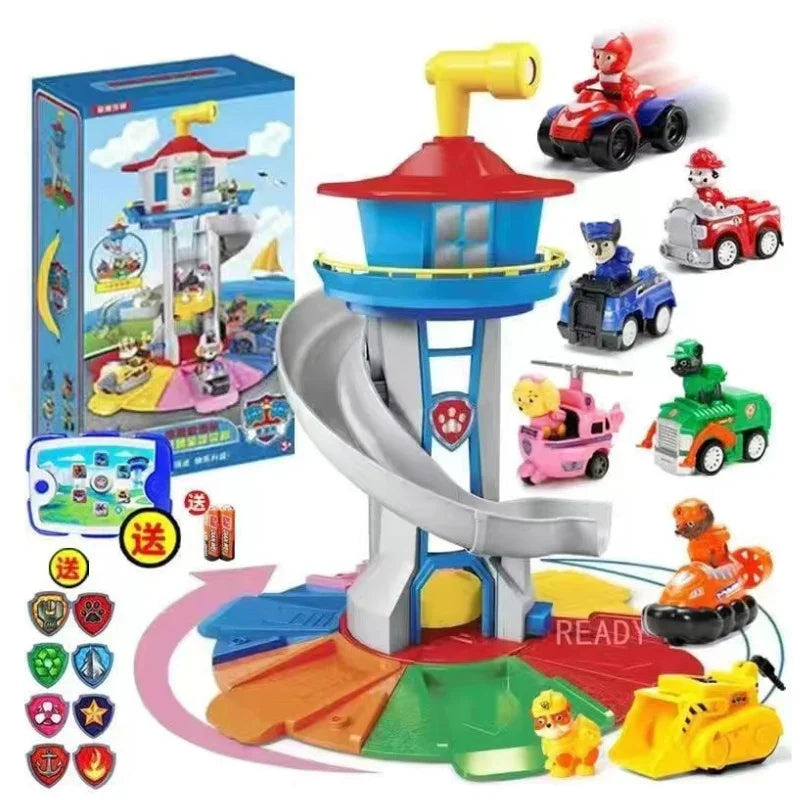 PAW Patrol Lookout Tower Playset Rescue Elevator & 2 Chase Figures
