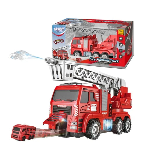 Remote Control Water Spray Catapult Fire Truck with 3 Mini Fire Trucks