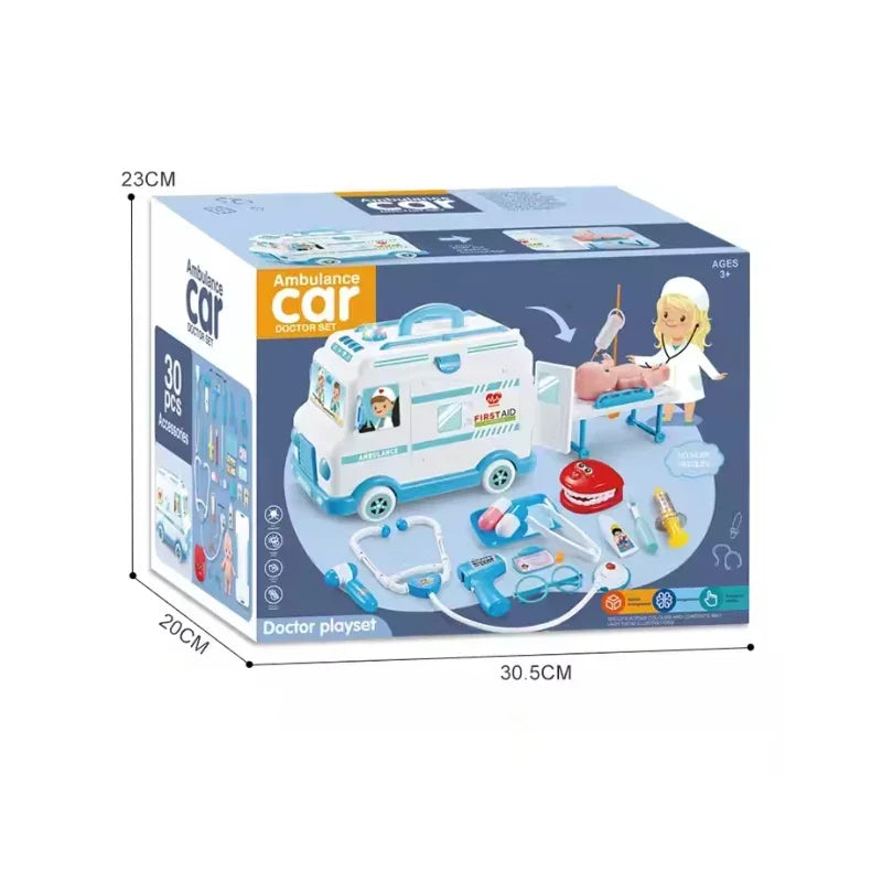 Ambulance Toy Doctor Play Set -Emergency Rescue Vehicle