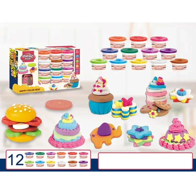 Funny Kids DIY Clay  Modeling Kit  Dough Play Toy Set