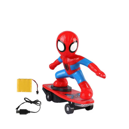 Spider-Man Style Electric Remote Control Stunt Car Toy  for Kids