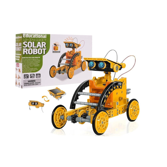 Solar Powered Educational Vehicle Construction Set – DIY Orange Solar Robot Kit