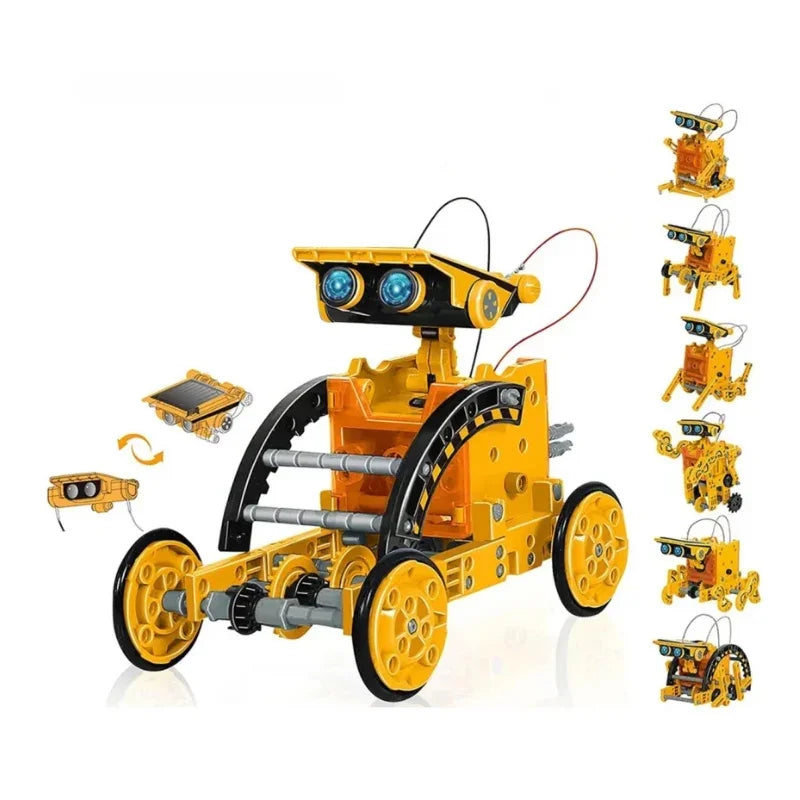 Solar Powered Educational Vehicle Construction Set – DIY Orange Solar Robot Kit