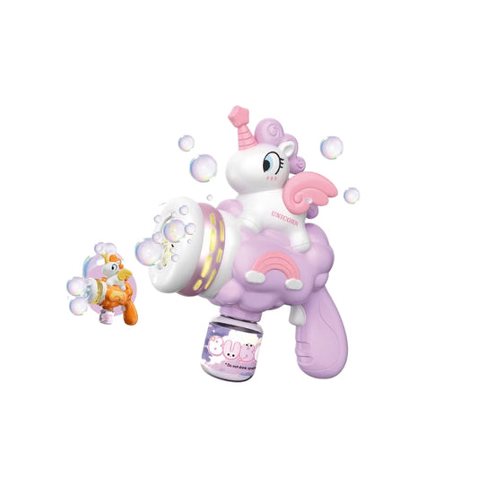 Unicorn Light-Up Bubble Gun for Kids – Magical Handheld Bubble Blaster Toy