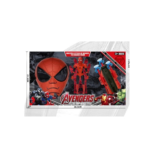 Spider Super Hero Action Set – Spider-Man Mask, Launcher Blaster, Glove & Action Figure Kit