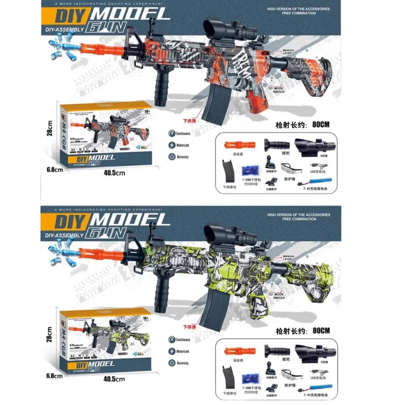 Graffiti M416 Electric Water Bullet Gun – Vibrant Graffiti Design