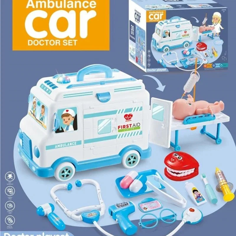 Ambulance Toy Doctor Play Set -Emergency Rescue Vehicle
