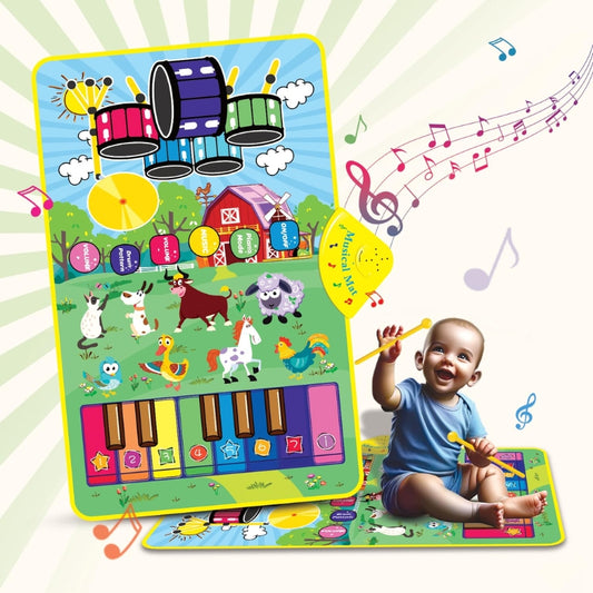 Animal Musical Drum Set Performance Mat– Floor Play Mat