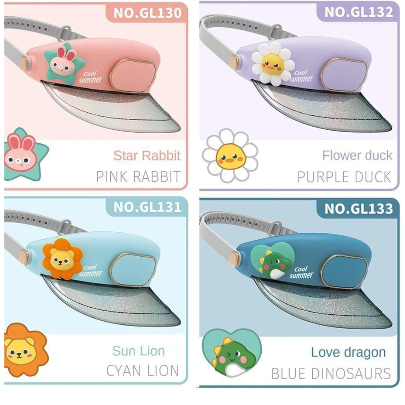 Cooling Fan Visor Hat-Cartoon Design Hat for Outdoor Summer