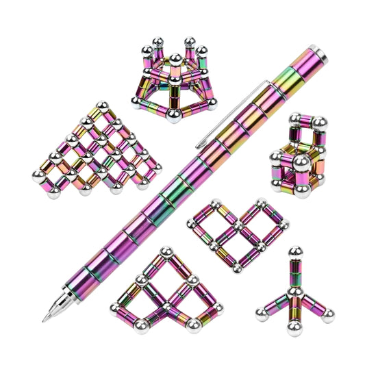 Golden Magnetic Pen with Rings – Multifunctional Fidget Pen Toy