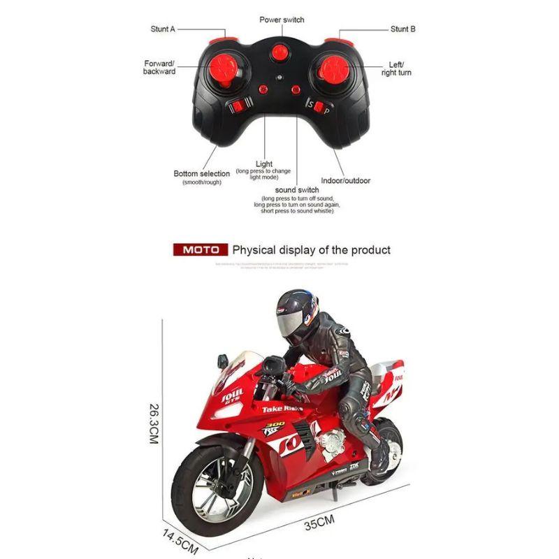 Remote Control High Speed Racing Stunt Motorcycle