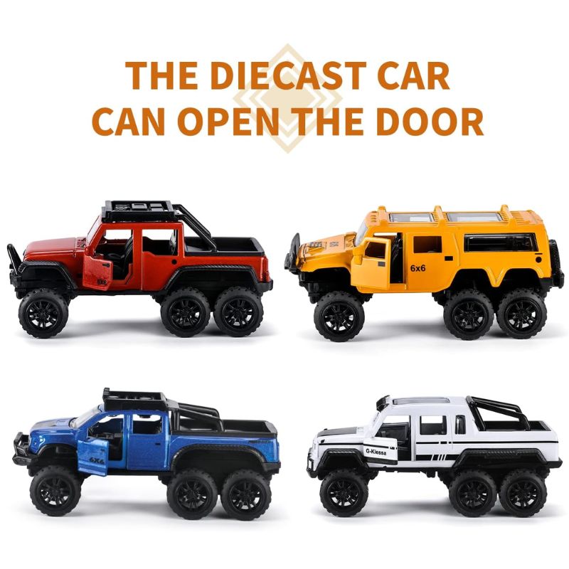 4 In 1 Diecast Metal Toy Vehicles With Openable Doors