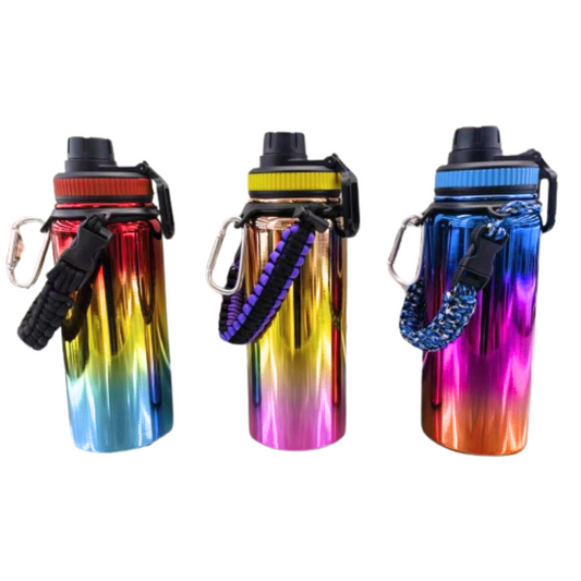 Holographic Stainless Steel Water Bottle (900ml) - Assorted