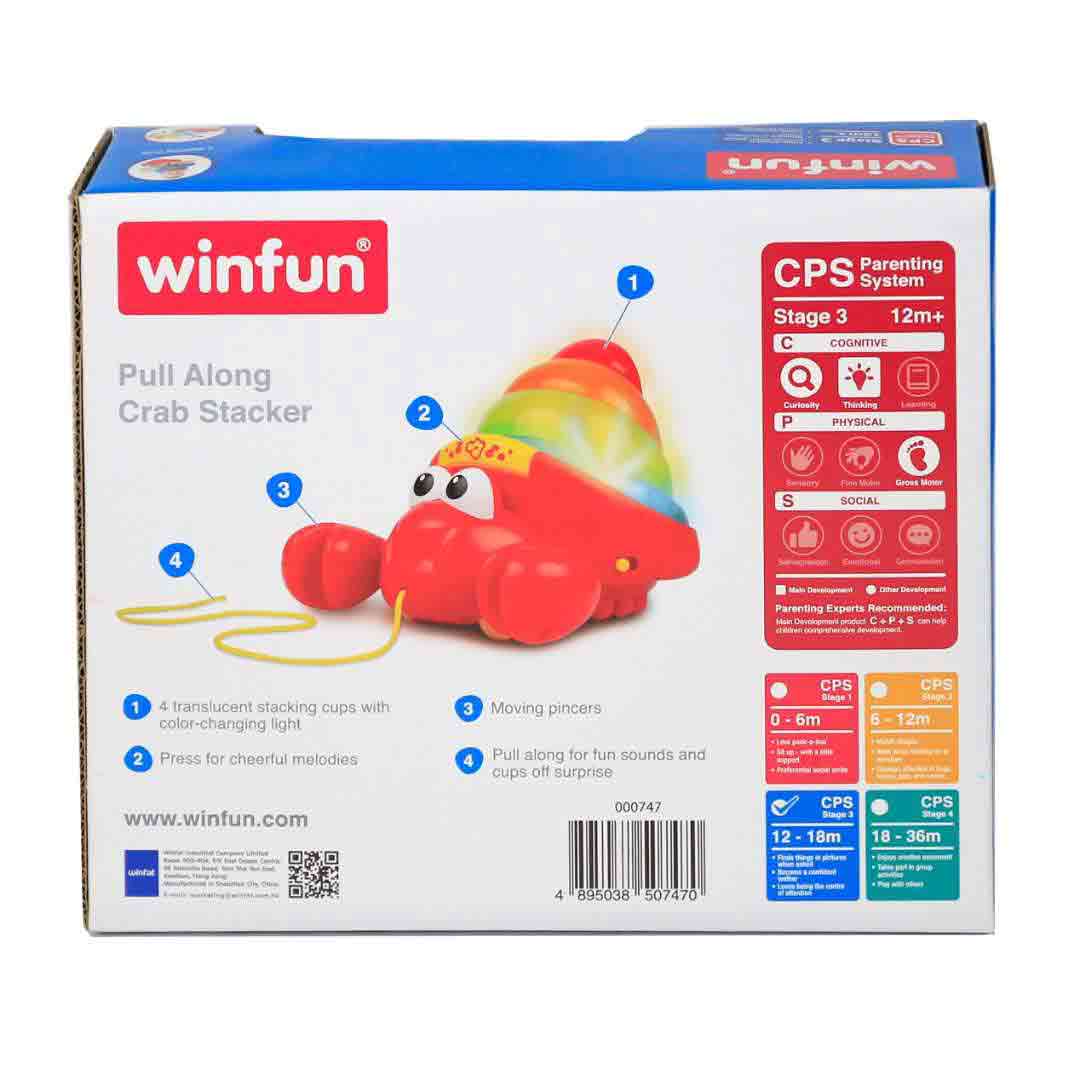 Winfun - Pull Along Crab Stacker Toy For Kids (0747)