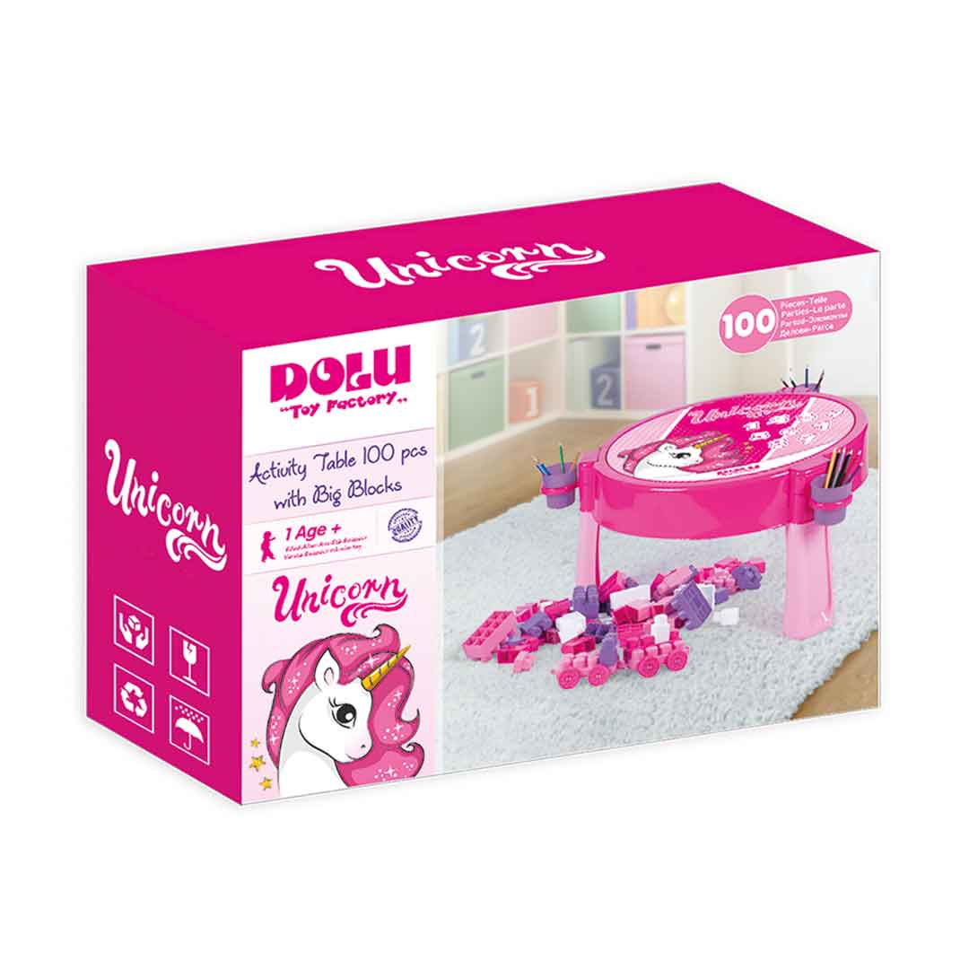 DOLU - Unicorn Activity table 100pcs Jumbo Blocks