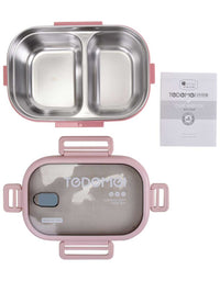 Portable double-layer lunch box with separate box and cutlery set, suitable for Kids
