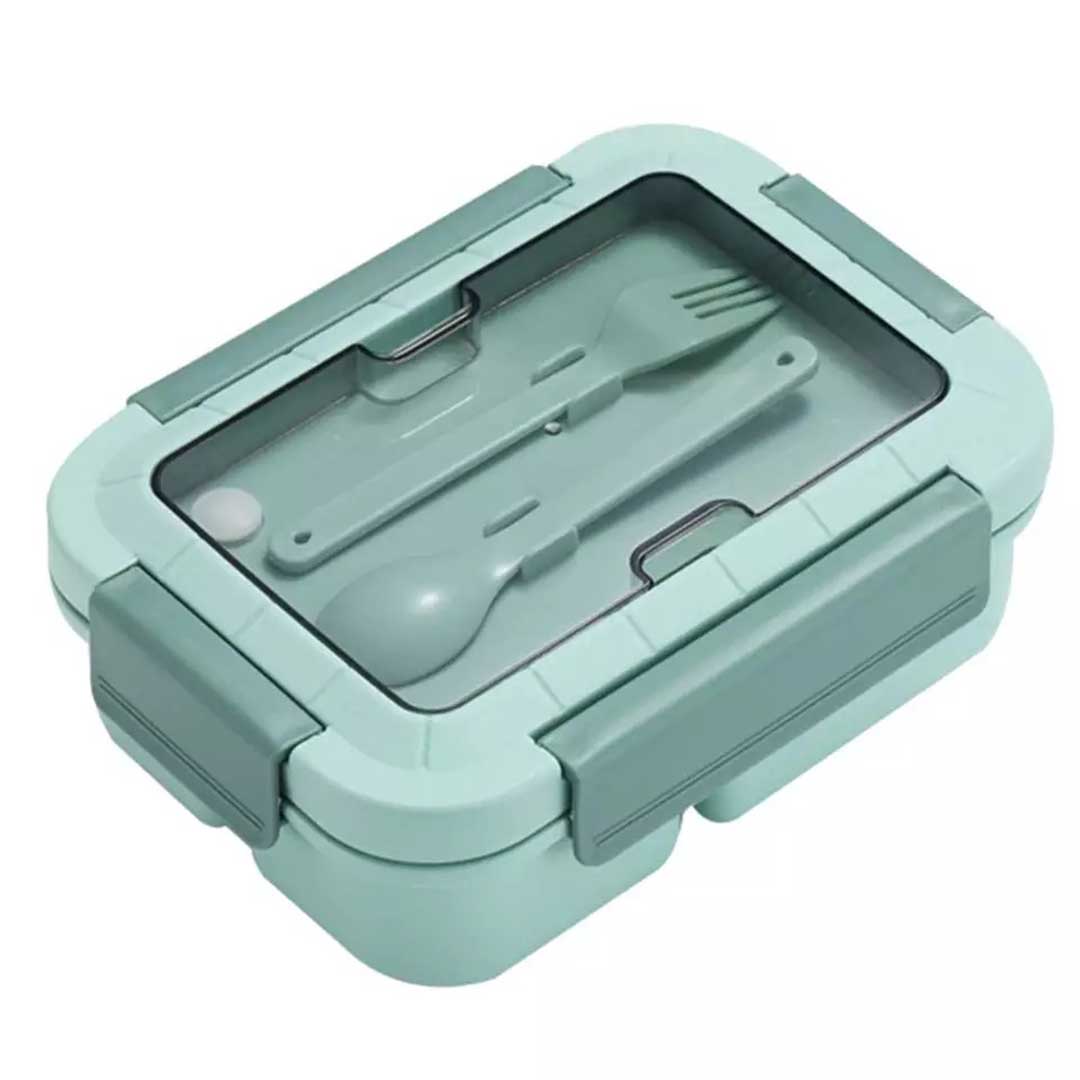 Portable Lunch Box With Lid Cutlery Compartment Food Fruit Container Microwave Heating Sealed Lunch