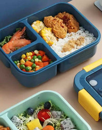 Portable Lunch Box With Lid Cutlery Compartment Food Fruit Container Microwave Heating Sealed Lunch
