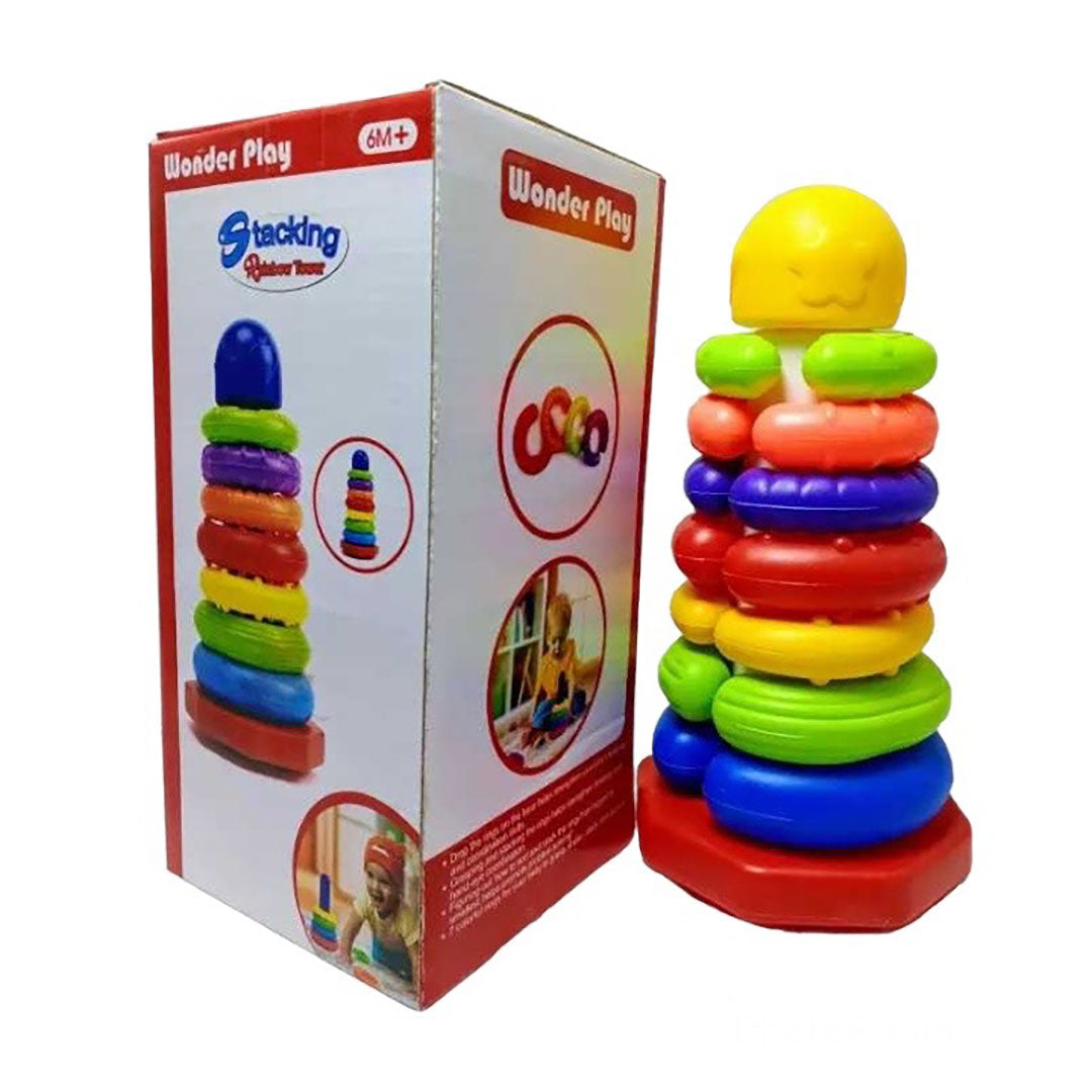 WonderPlay Colorful Stacking Rainbow Tower – Build Learn & Play